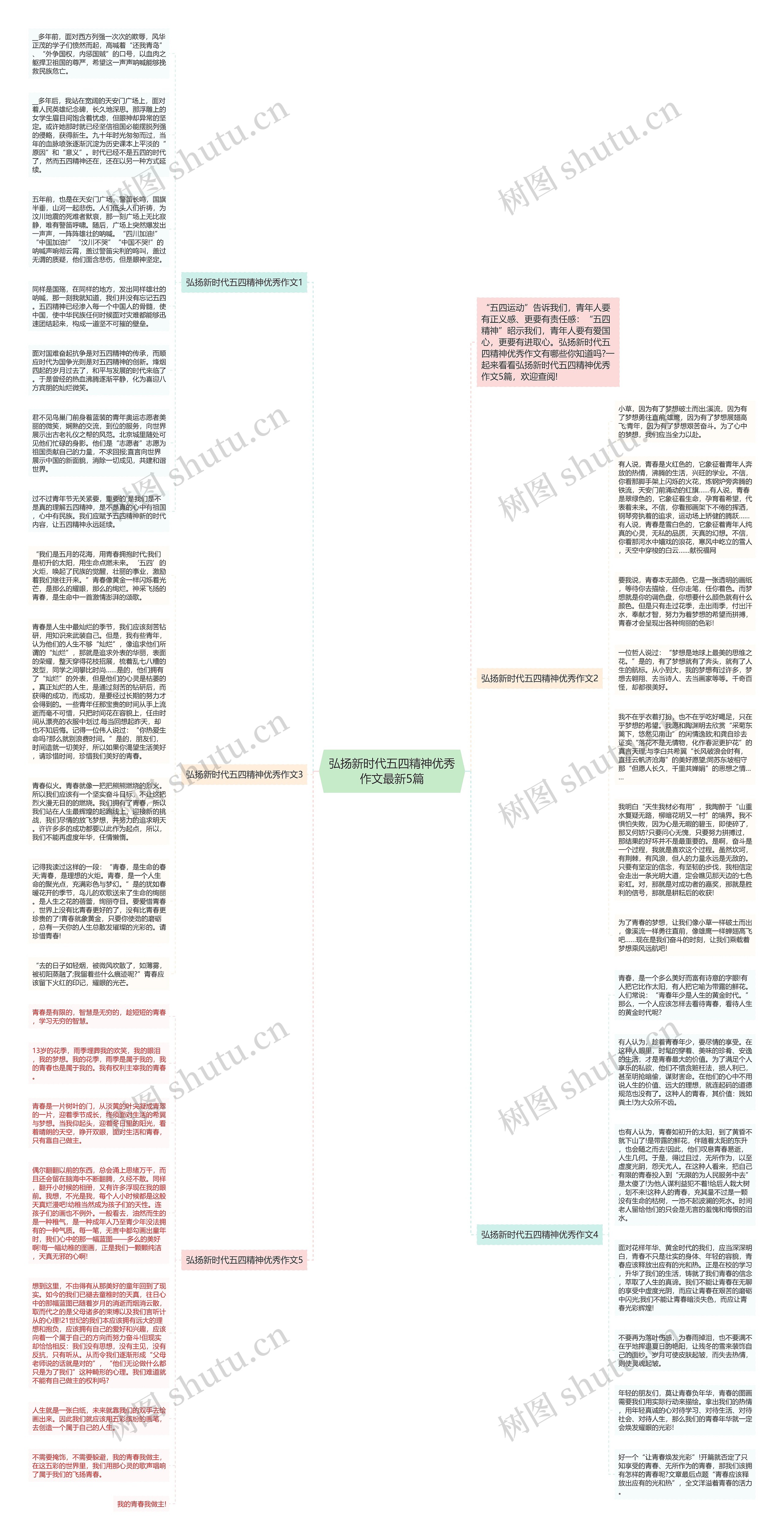 弘扬新时代五四精神优秀作文最新5篇思维导图