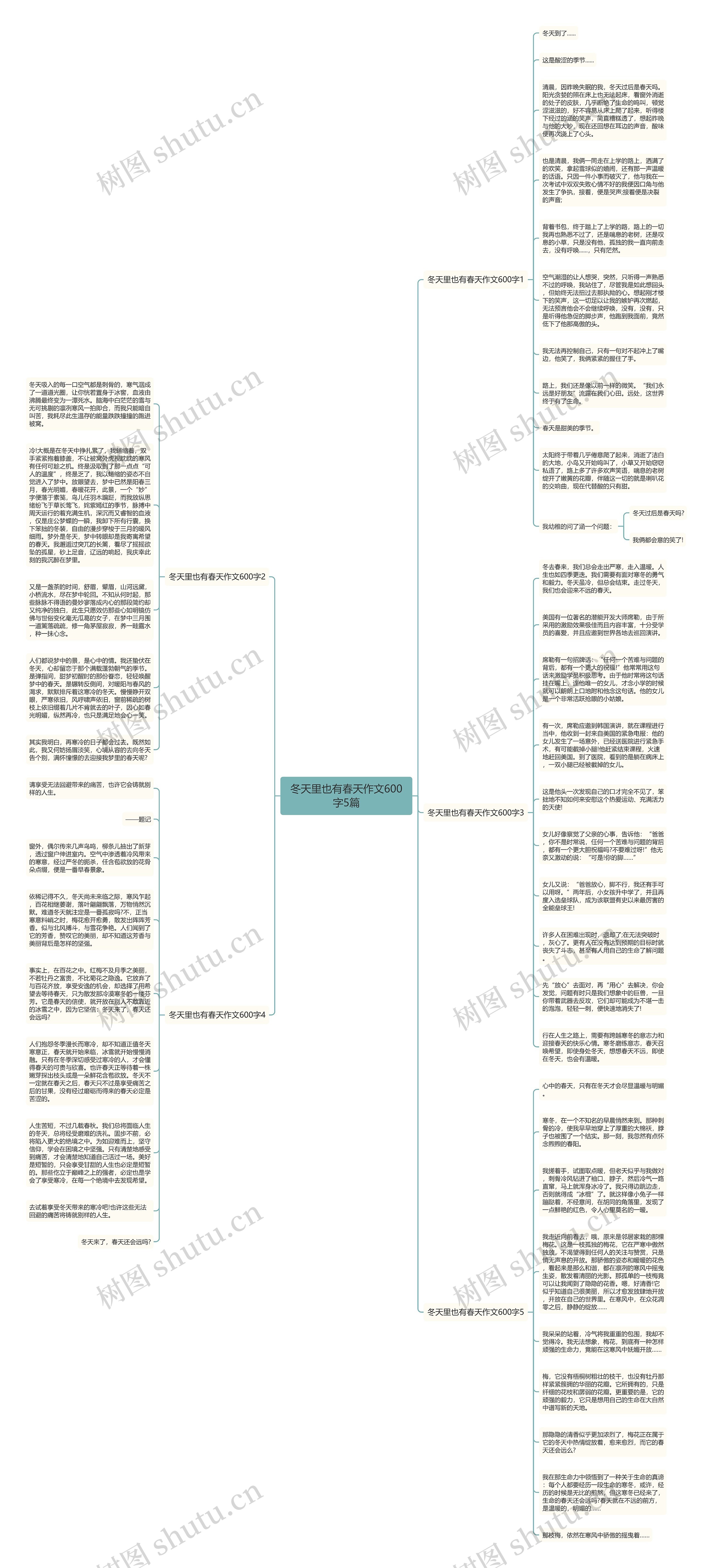 冬天里也有春天作文600字5篇思维导图