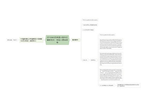 2016年6月英语六级作文模板范文：年轻人想当领导