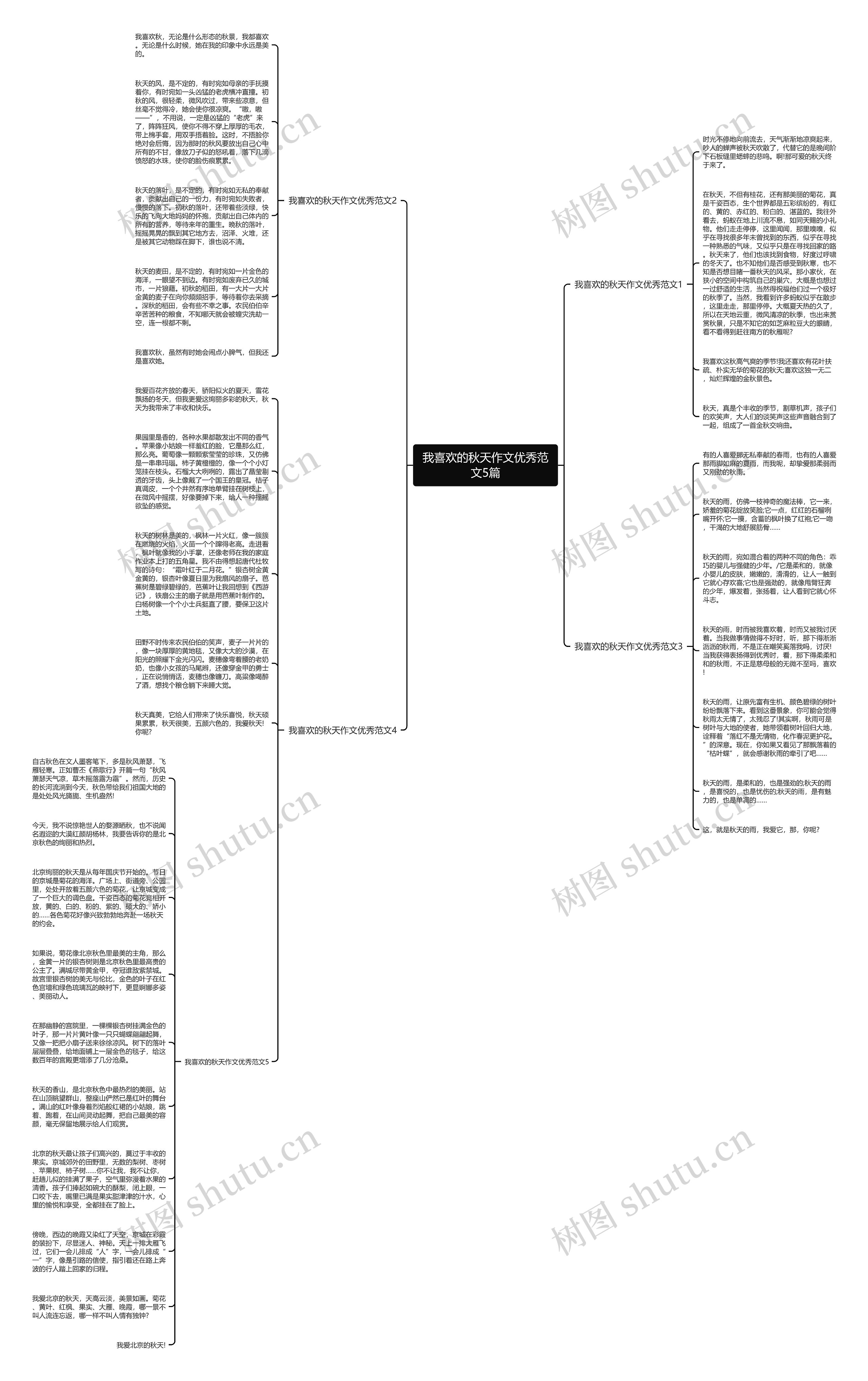 我喜欢的秋天作文优秀范文5篇思维导图