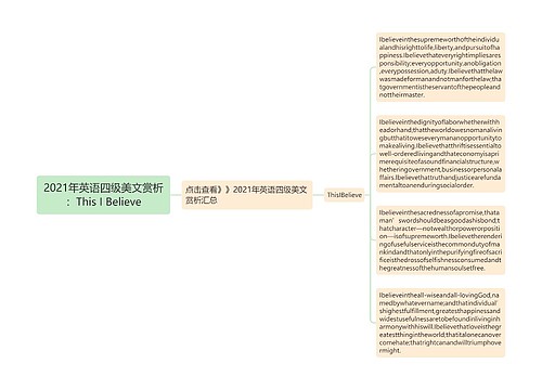 2021年英语四级美文赏析：This I Believe