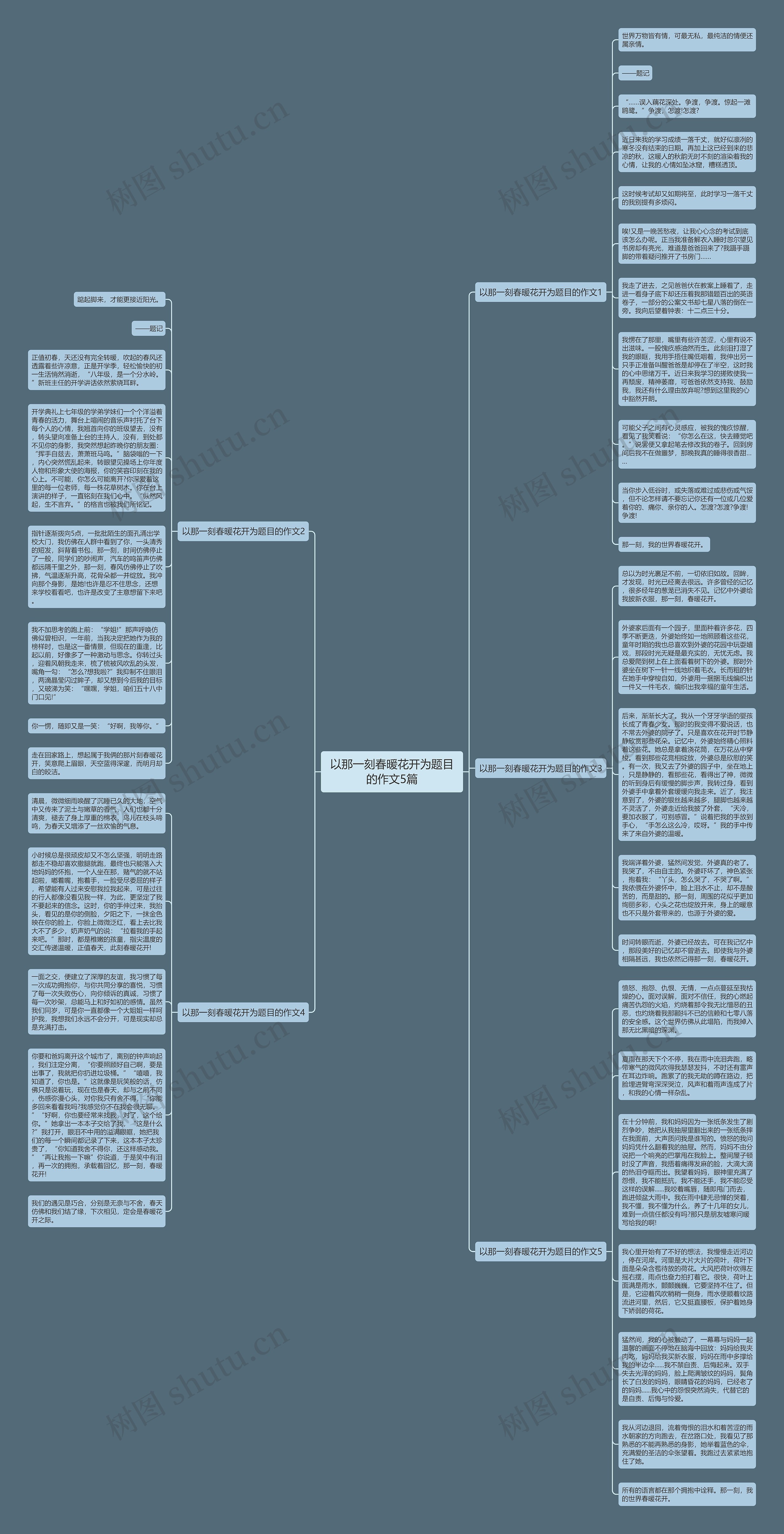 以那一刻春暖花开为题目的作文5篇思维导图