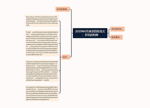 2020年6月英语四级范文：手机的利弊