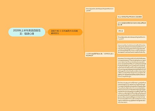 2020年上半年英语四级范文：错误心理