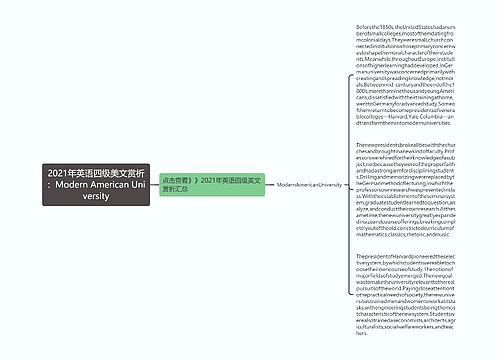 2021年英语四级美文赏析：Modern American University