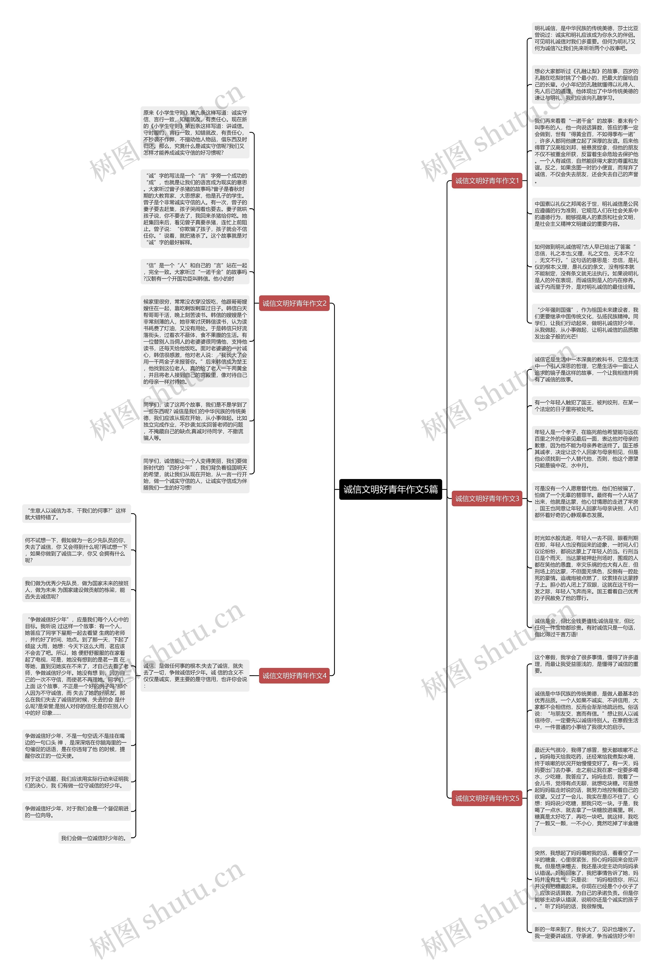 诚信文明好青年作文5篇思维导图