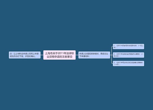 上海市关于2011年法律职业资格申请的注意事项