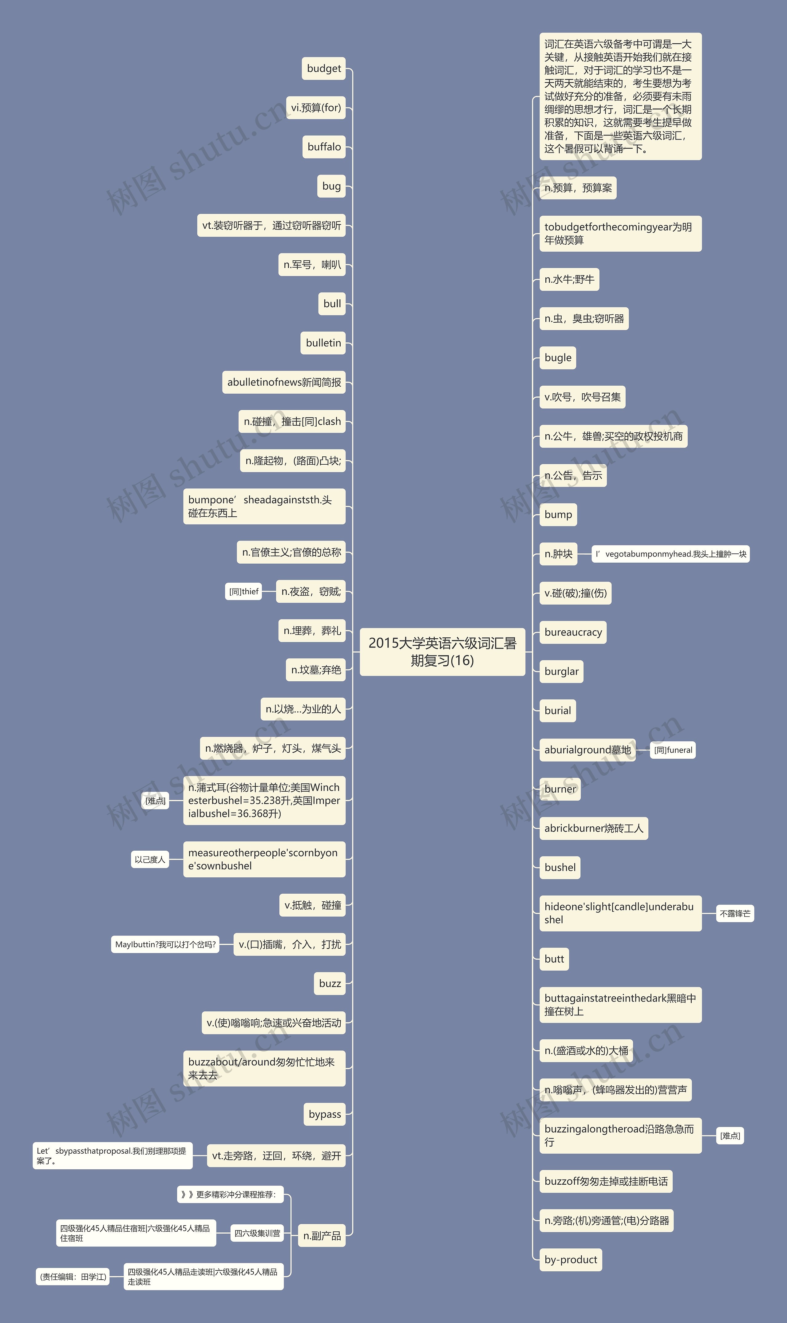 2015大学英语六级词汇暑期复习(16)思维导图