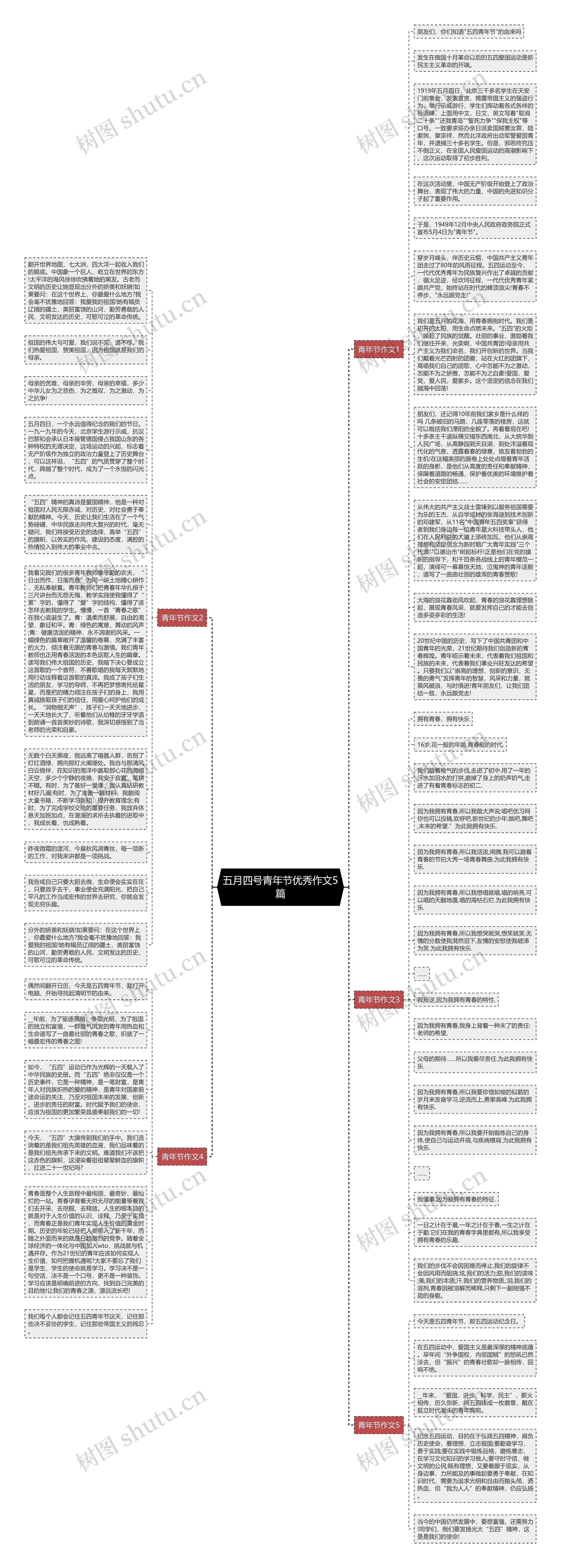 五月四号青年节优秀作文5篇思维导图