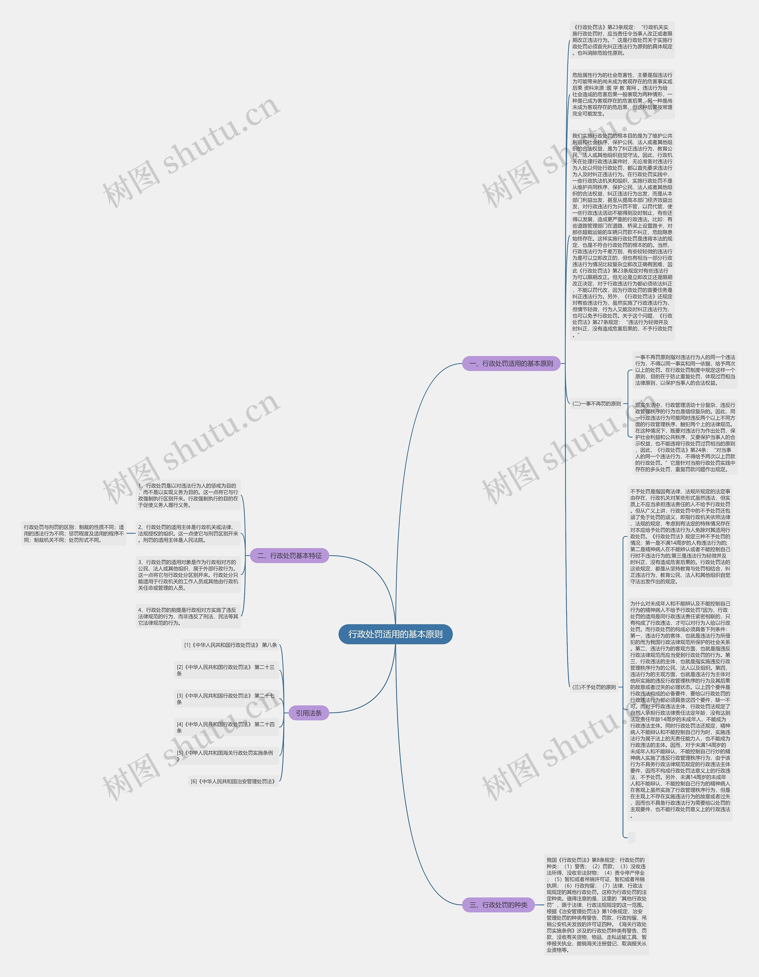 行政处罚适用的基本原则思维导图