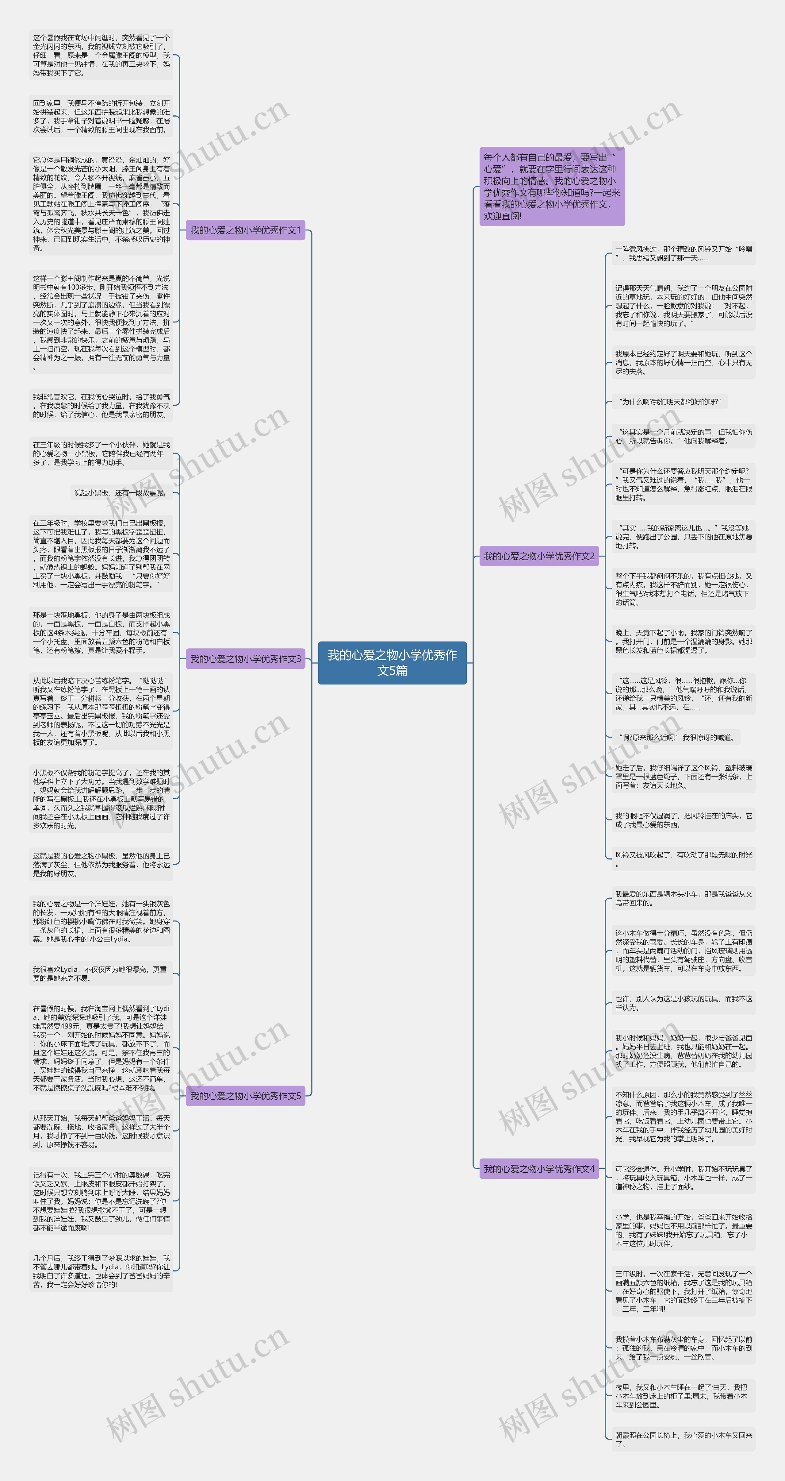 我的心爱之物小学优秀作文5篇思维导图