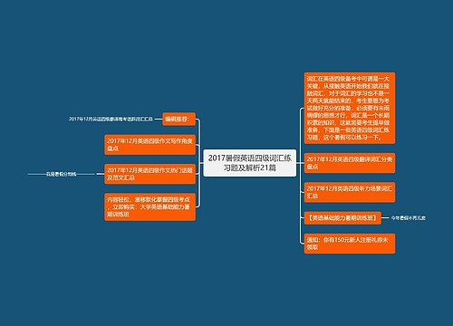 2017暑假英语四级词汇练习题及解析21篇