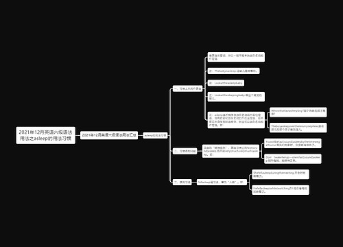 2021年12月英语六级语法用法之asleep的用法习惯