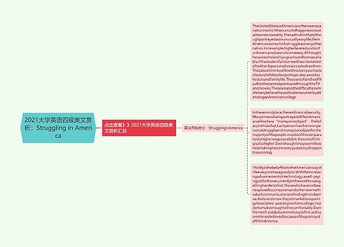 2021大学英语四级美文赏析：Struggling in America