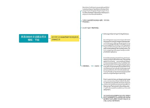 英语四级作文话题及范文模板：节俭