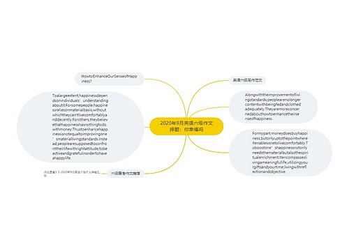 2020年9月英语六级作文押题：你幸福吗