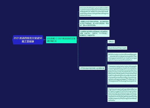 2021英语四级范文背诵50篇之亚健康