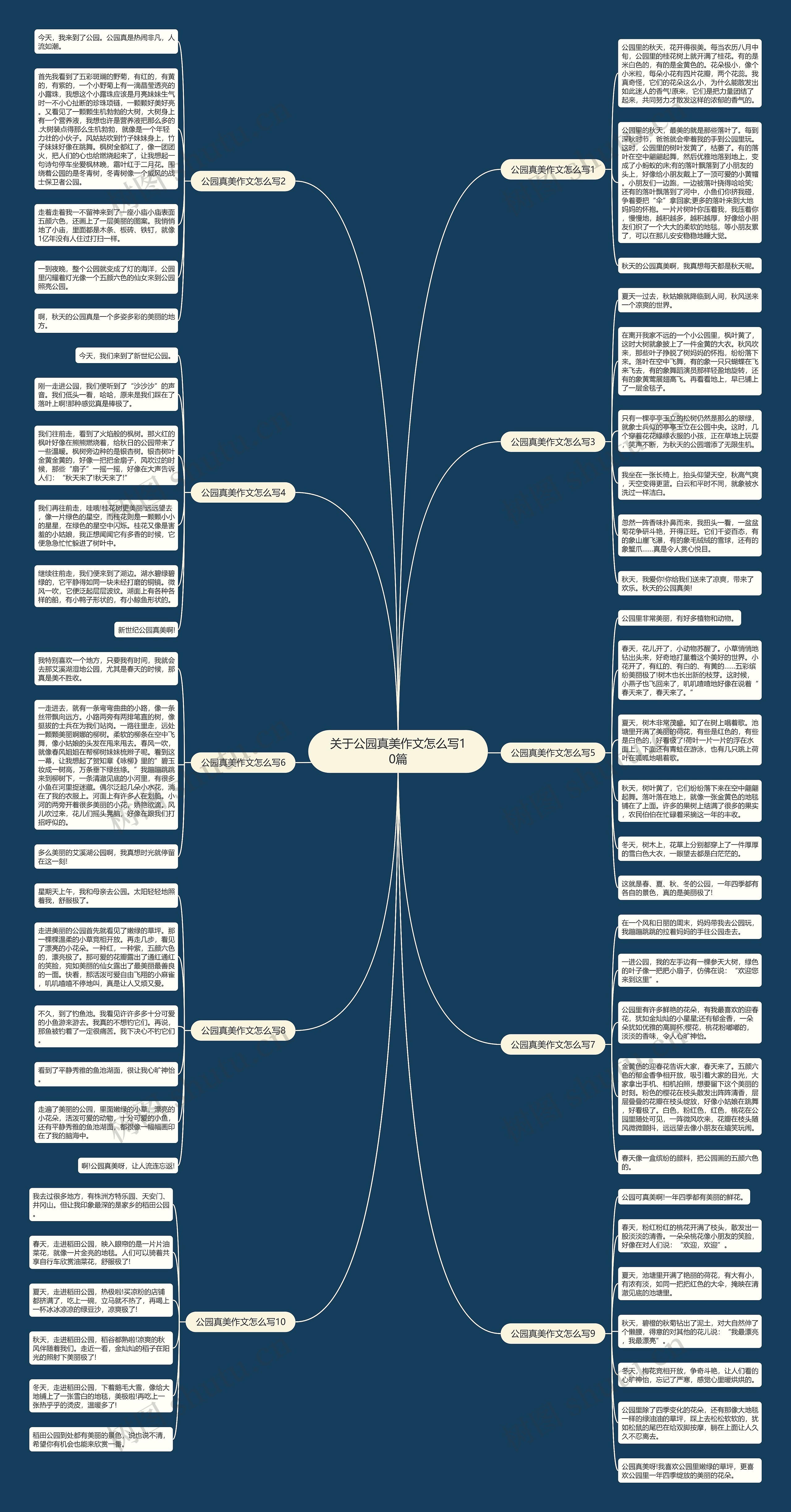 关于公园真美作文怎么写10篇思维导图