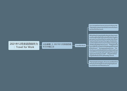 2021年12月英语四级听力：Travel for Work