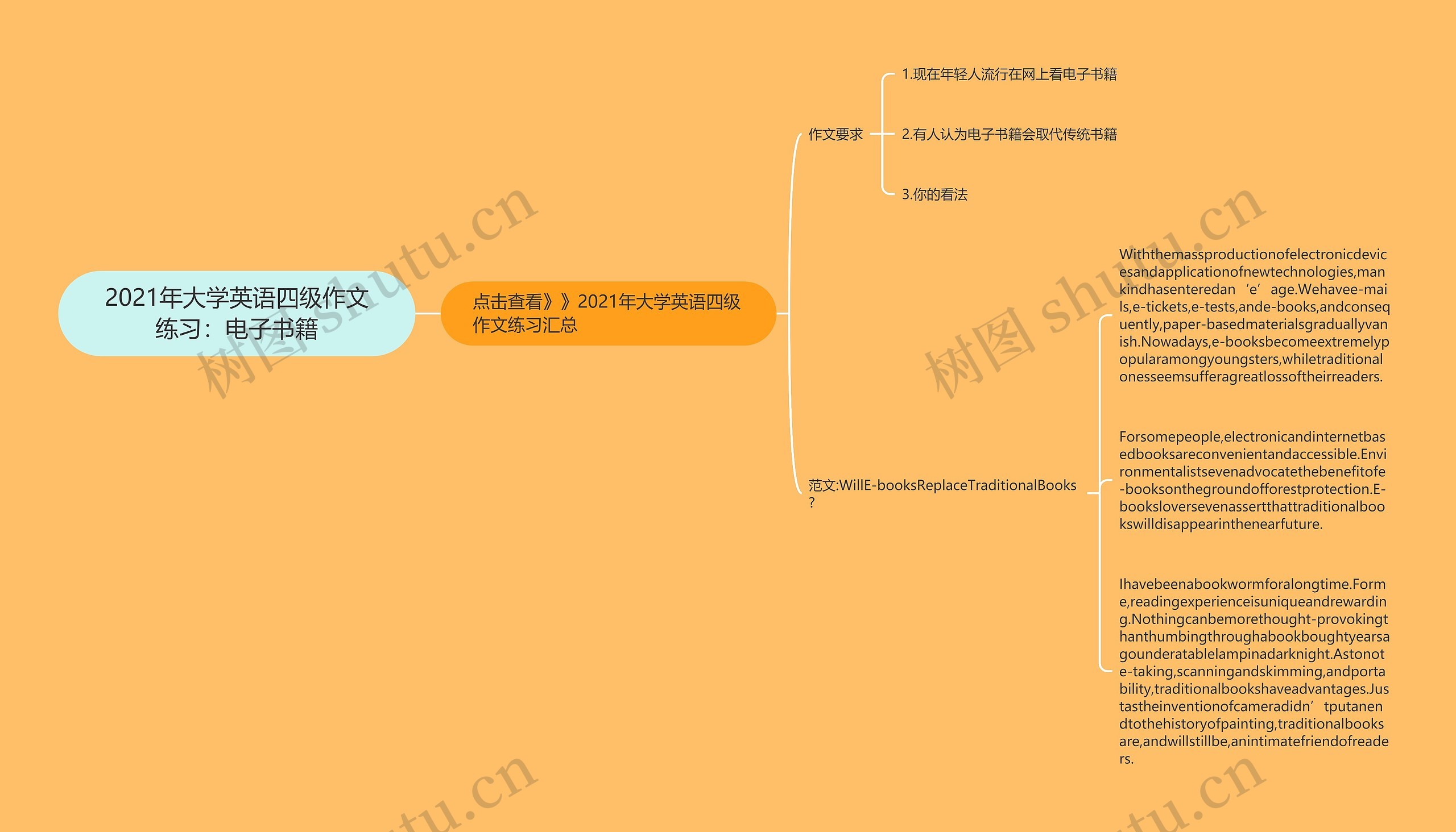 2021年大学英语四级作文练习：电子书籍