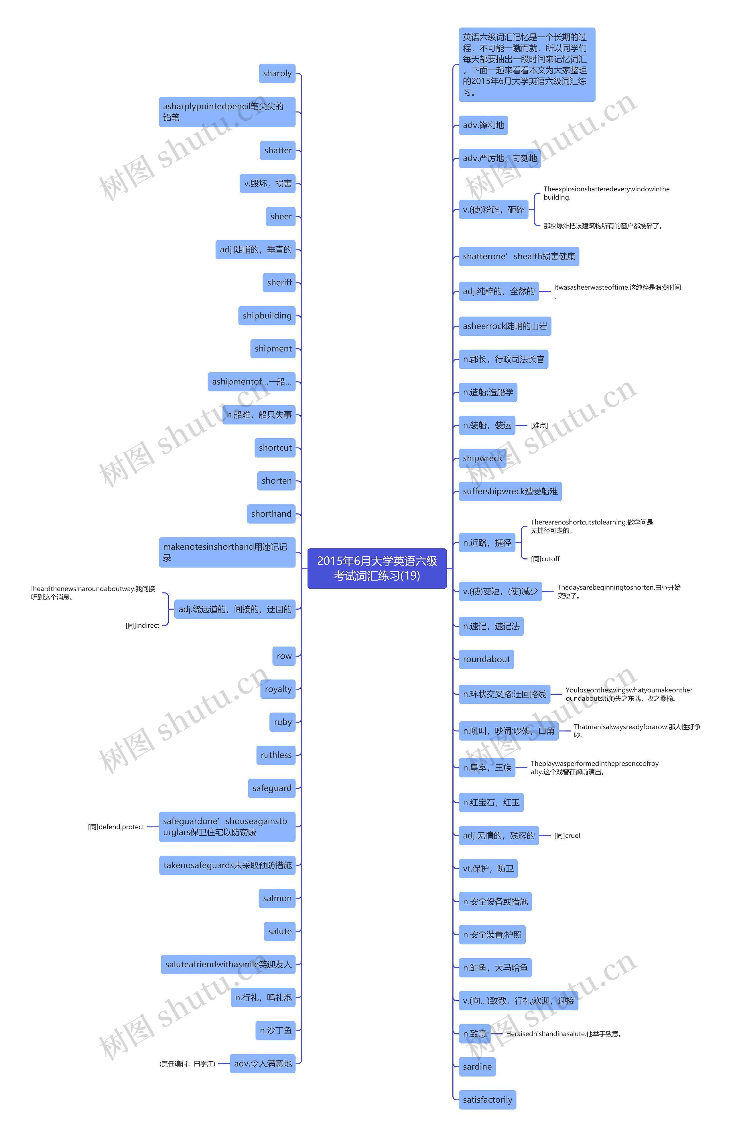 2015年6月大学英语六级考试词汇练习(19)思维导图