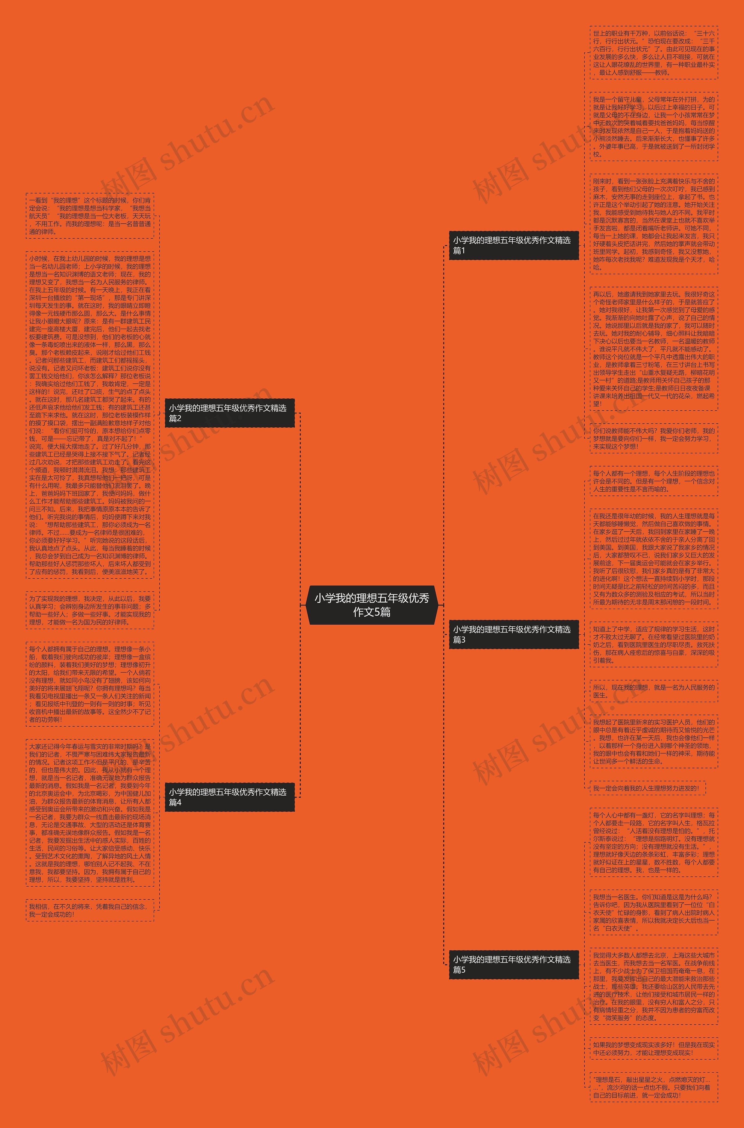 小学我的理想五年级优秀作文5篇思维导图