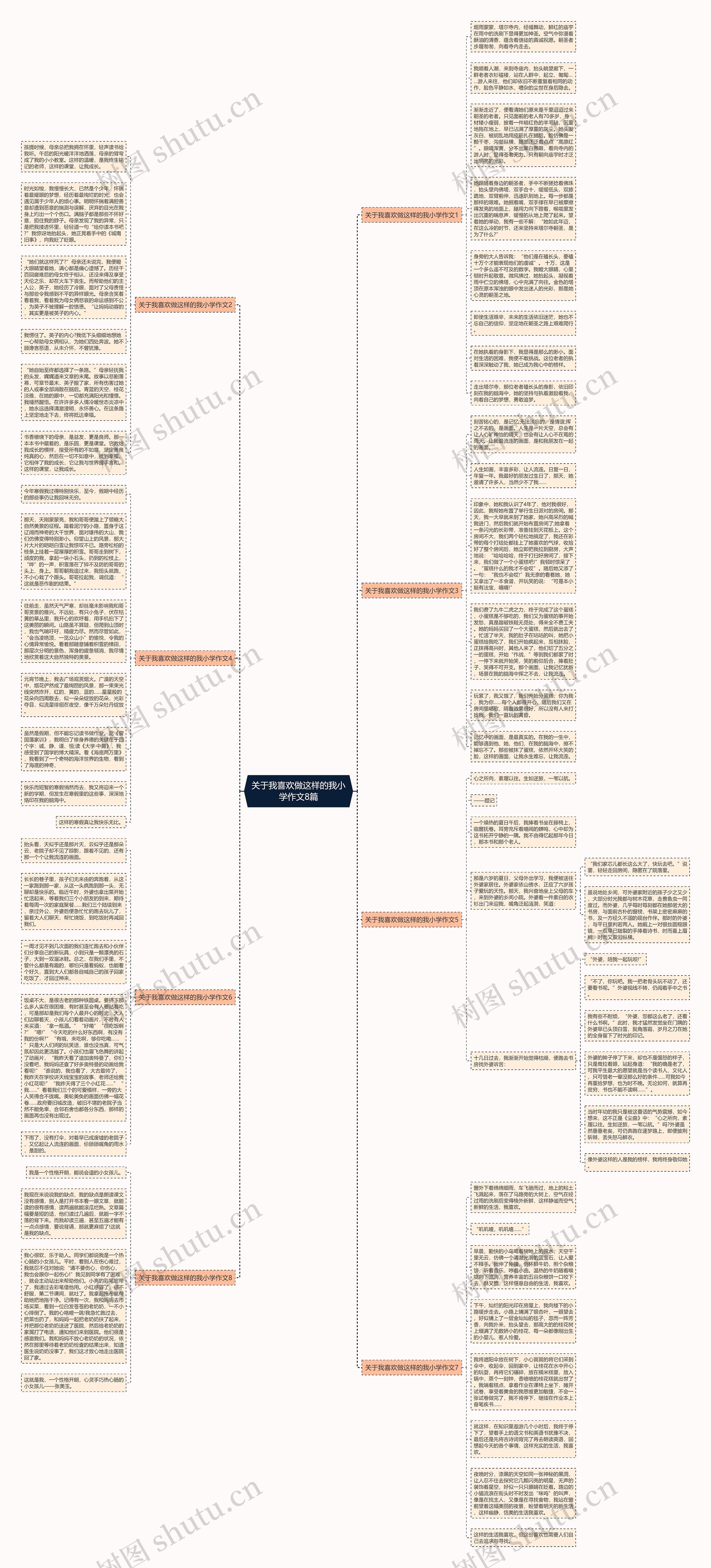 关于我喜欢做这样的我小学作文8篇思维导图
