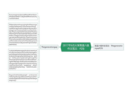 2017年6月大学英语六级作文范文：代沟