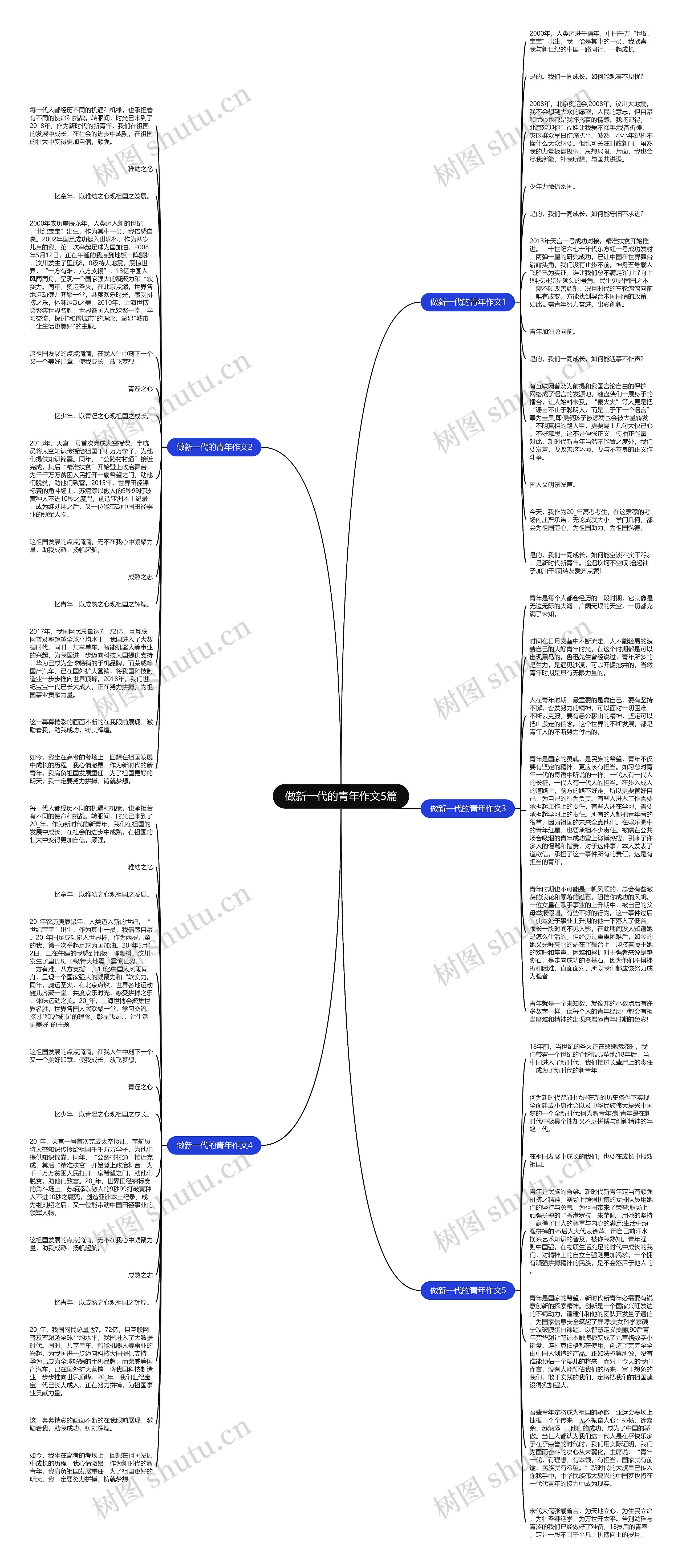 做新一代的青年作文5篇思维导图