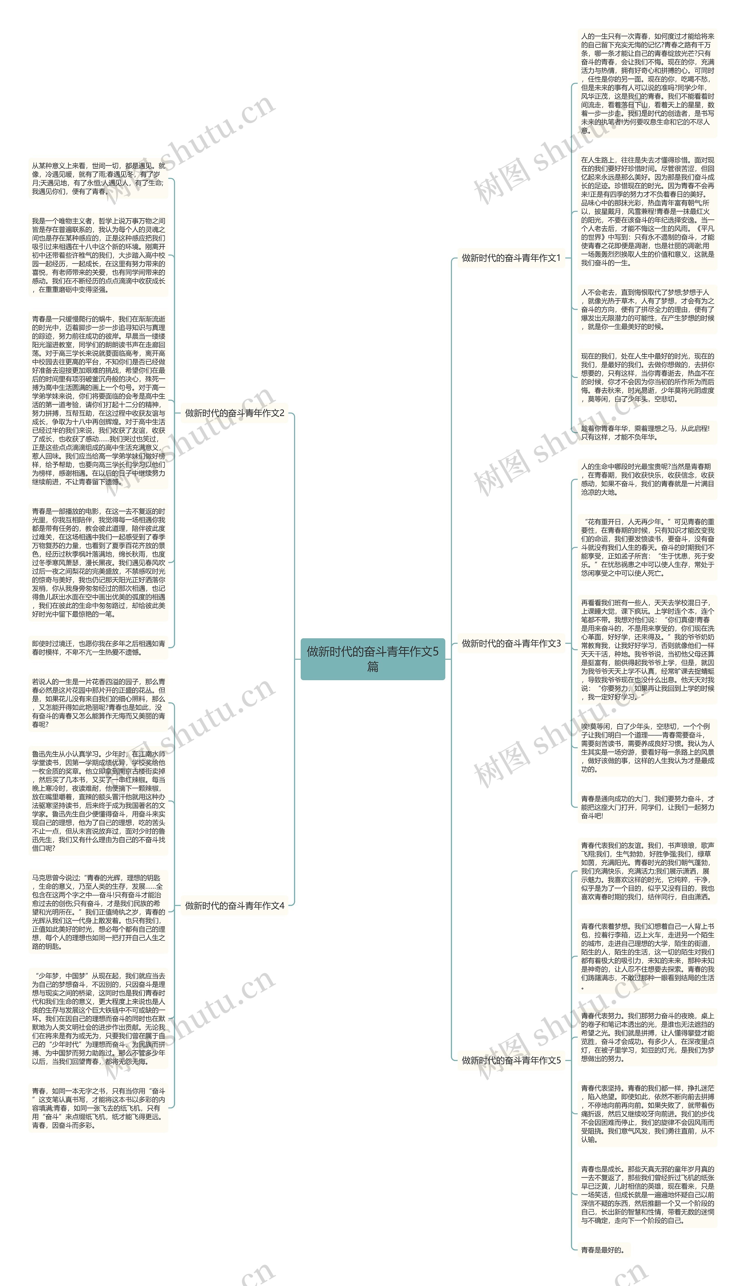 做新时代的奋斗青年作文5篇思维导图