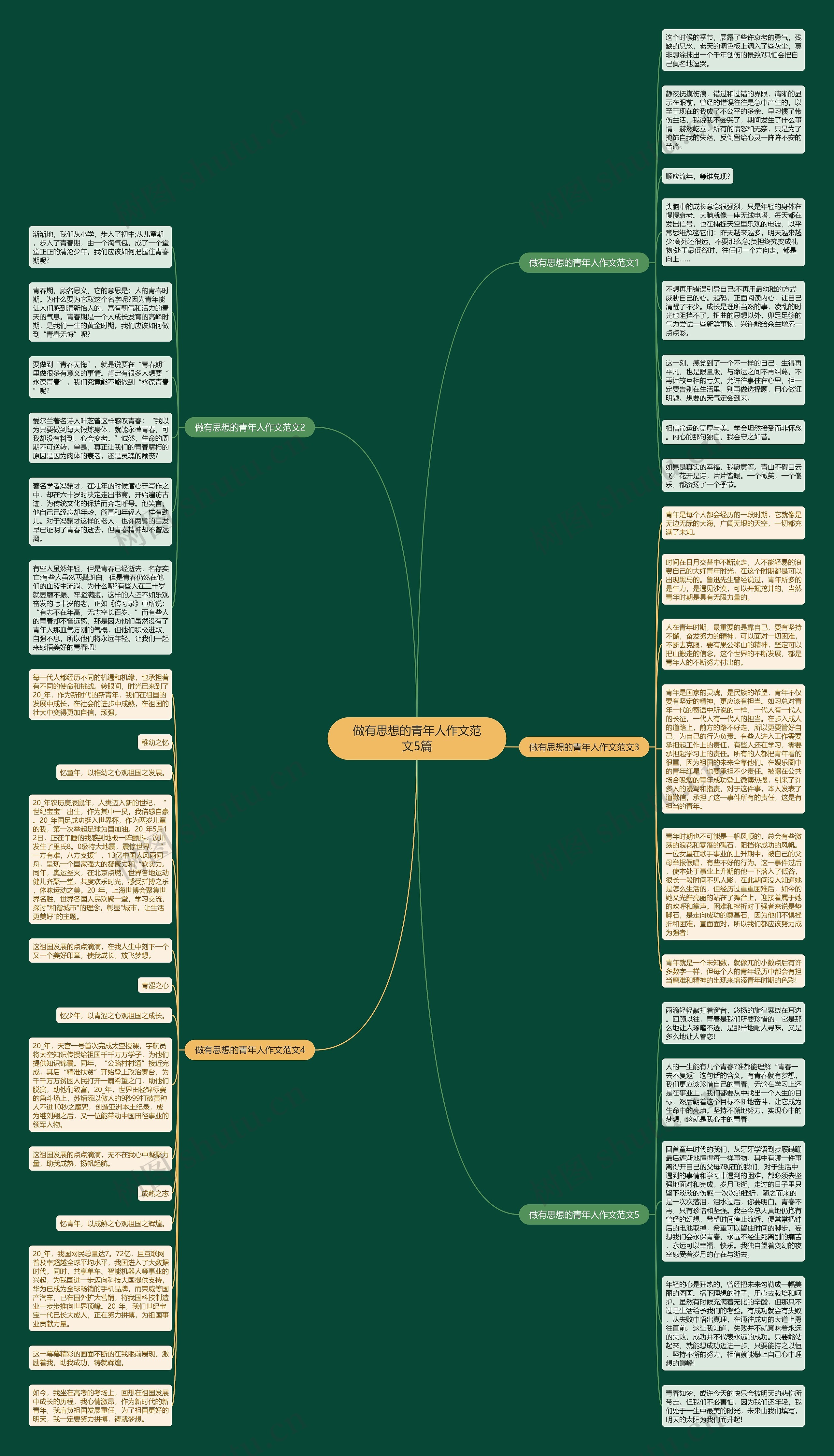 做有思想的青年人作文范文5篇思维导图