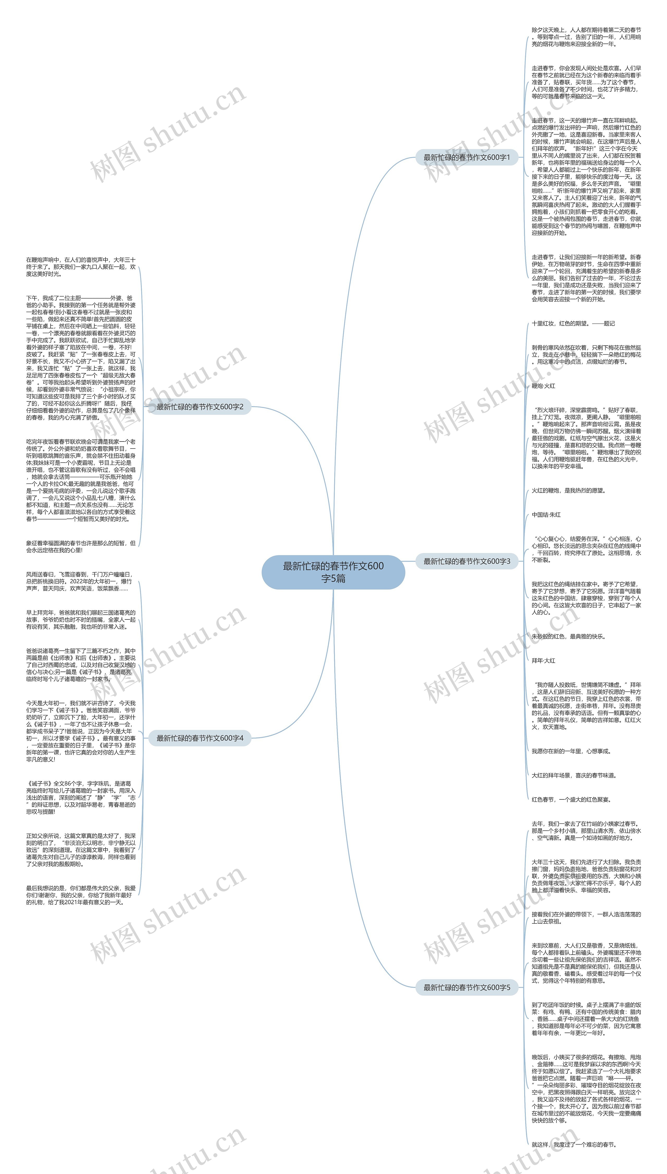 最新忙碌的春节作文600字5篇思维导图