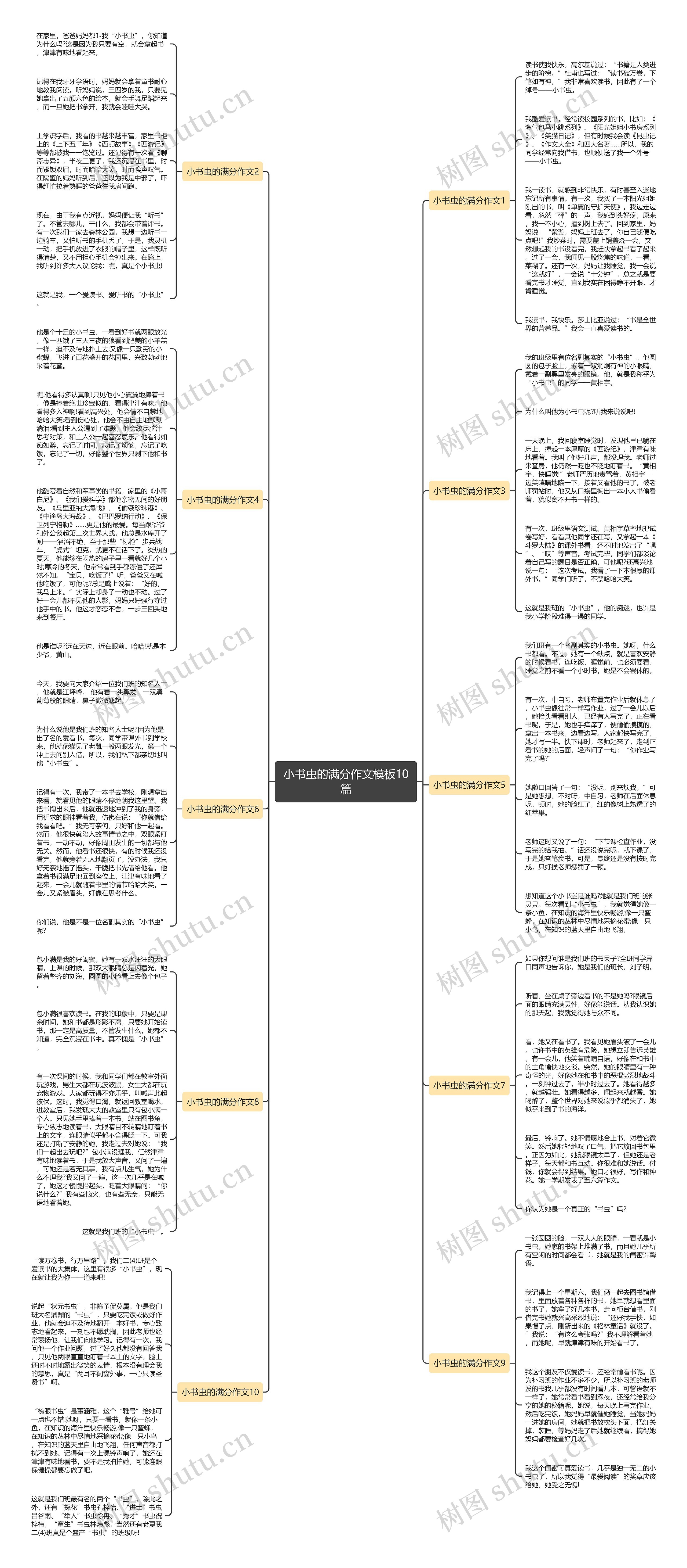 小书虫的满分作文10篇思维导图