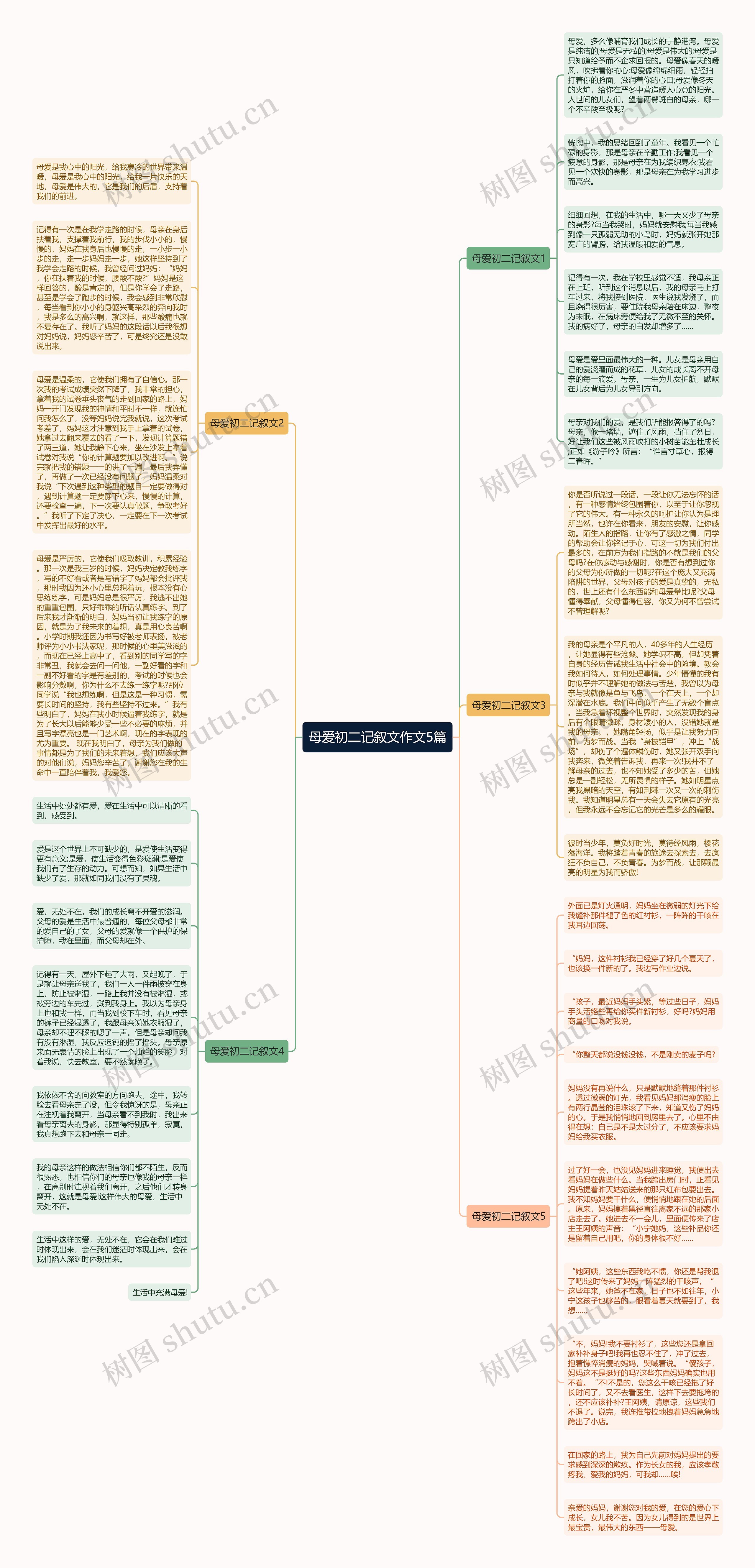 母爱初二记叙文作文5篇思维导图
