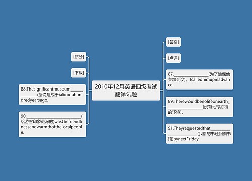 2010年12月英语四级考试翻译试题