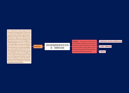 2022英语四级考试作文范文：假期综合症