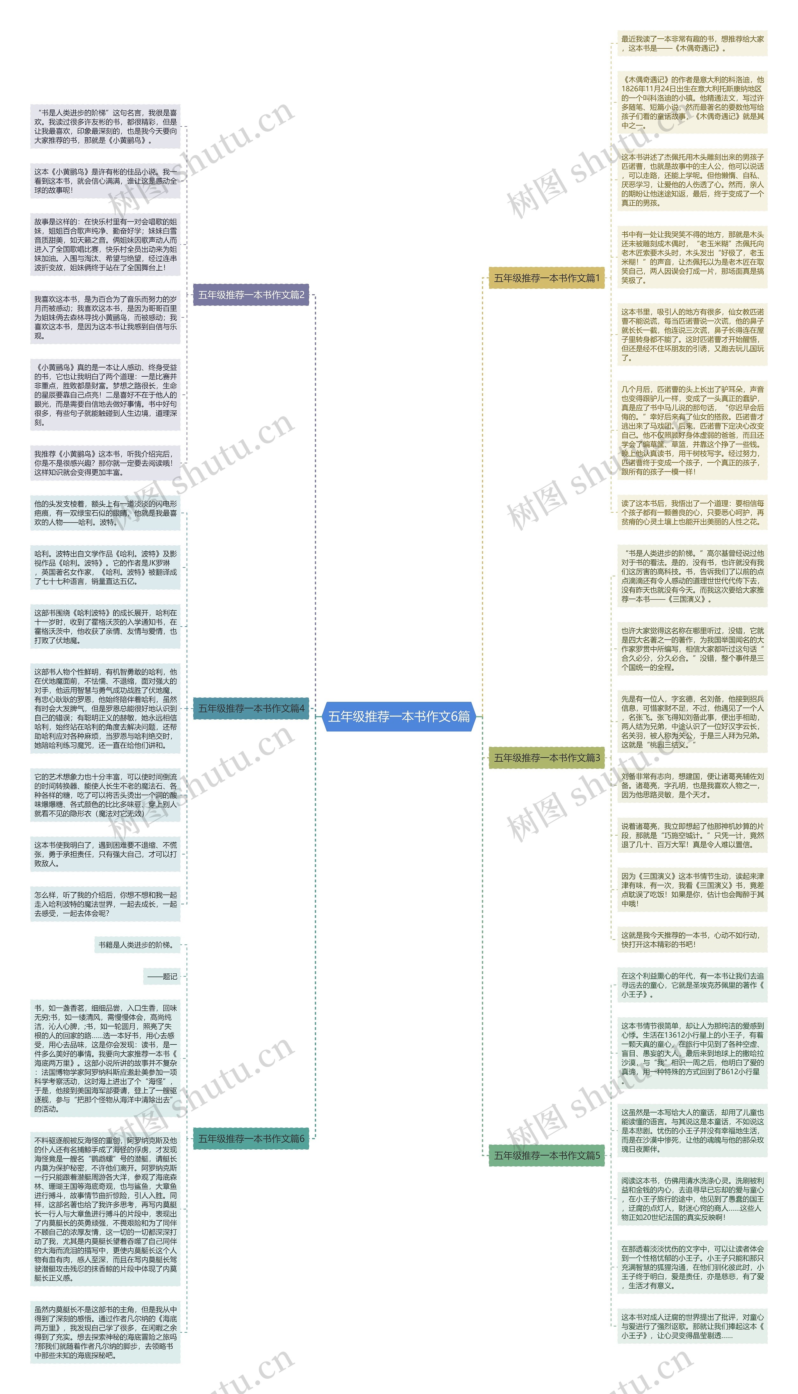 五年级推荐一本书作文6篇思维导图