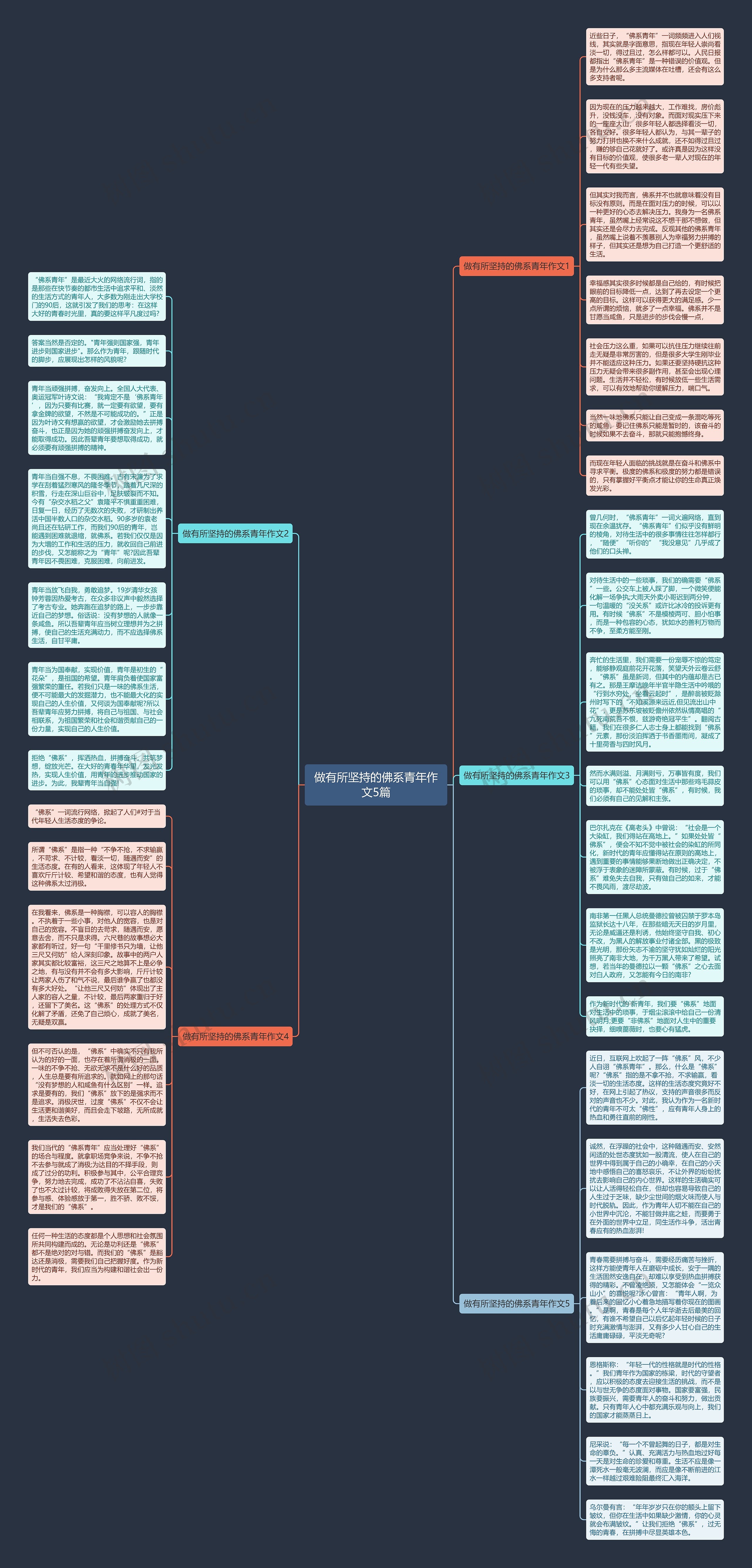 做有所坚持的佛系青年作文5篇思维导图