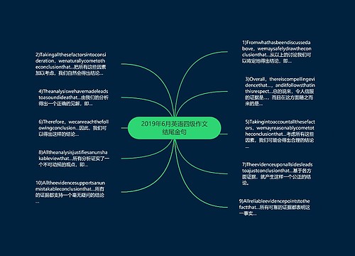 2019年6月英语四级作文结尾金句