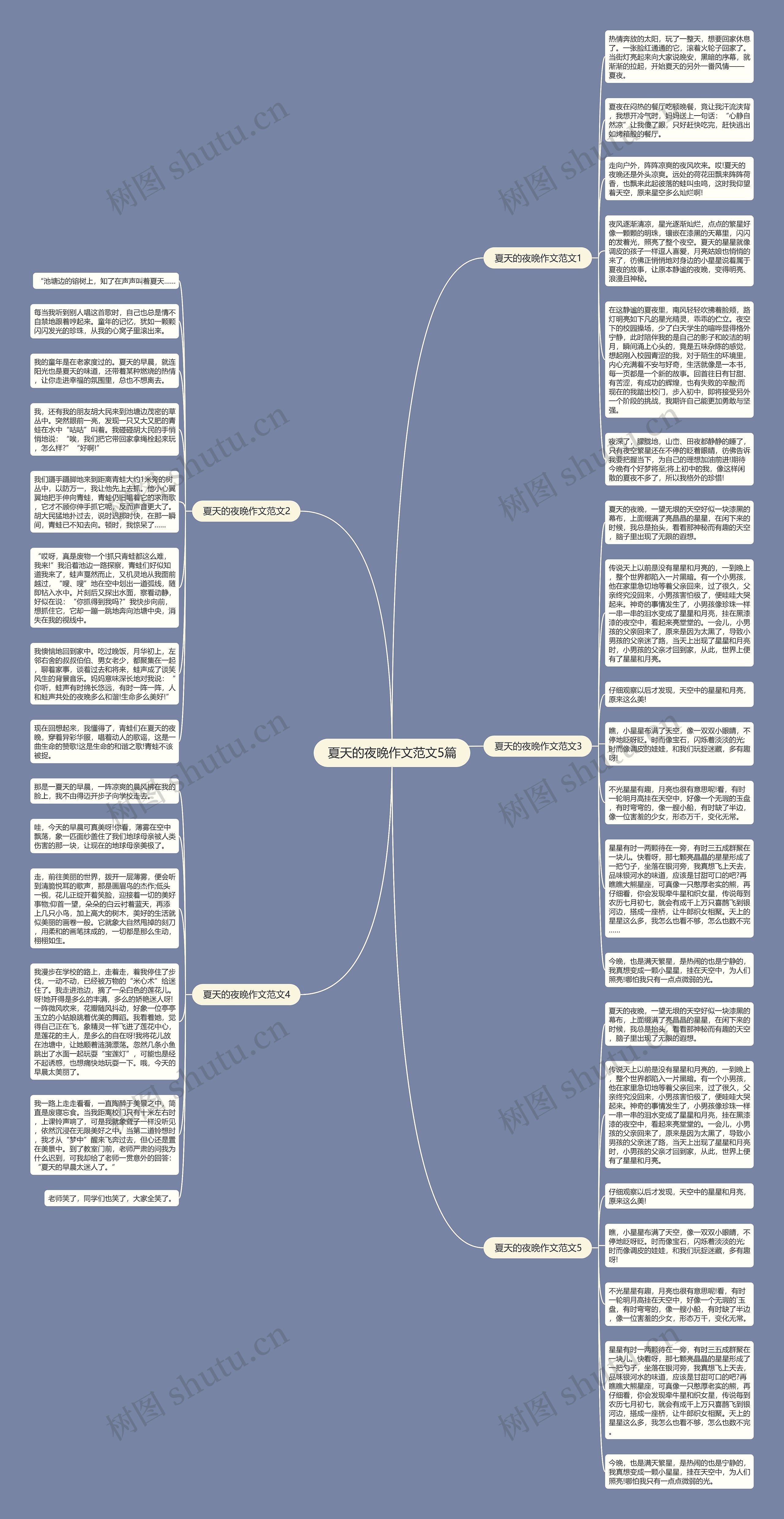 夏天的夜晚作文范文5篇思维导图