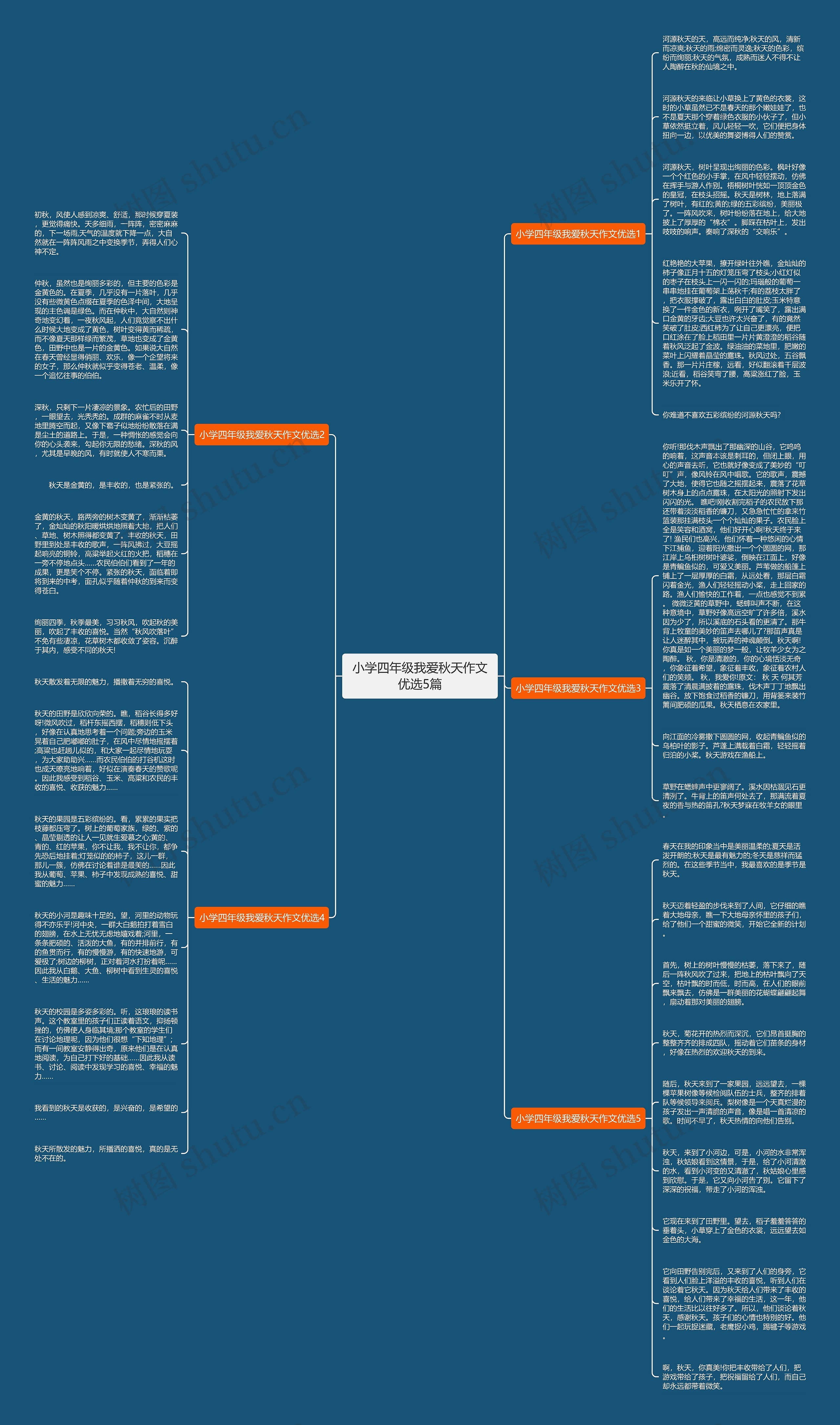 小学四年级我爱秋天作文优选5篇思维导图