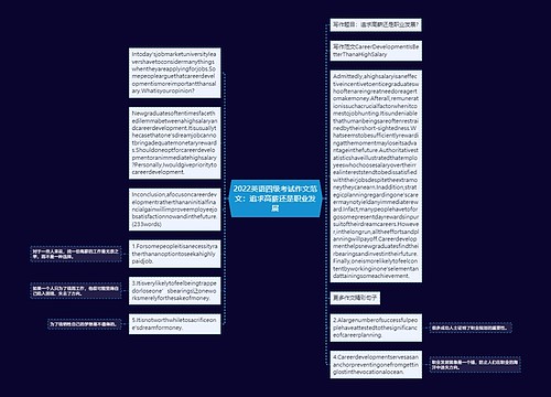 2022英语四级考试作文范文：追求高薪还是职业发展