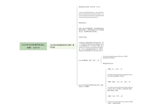 2020年6月英语四级词汇讲解：before