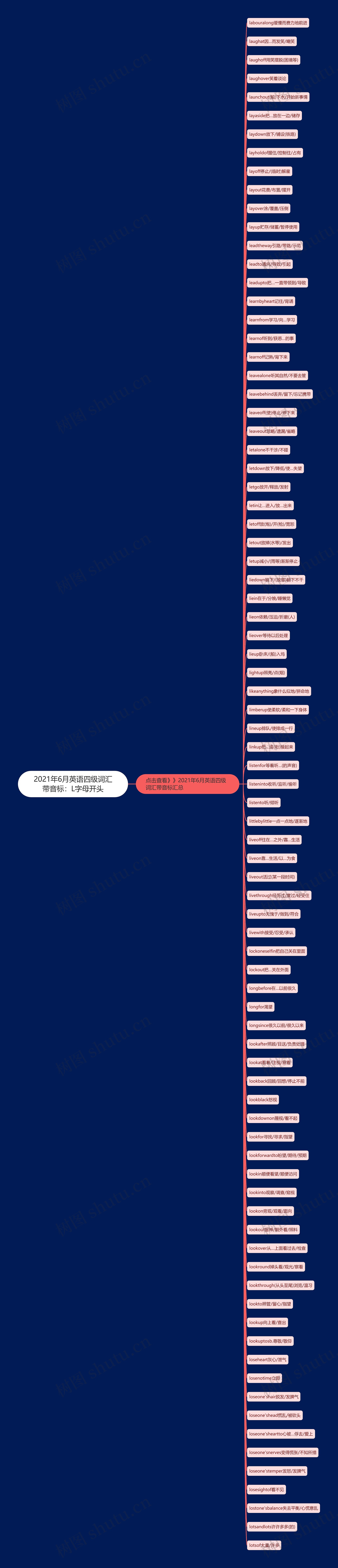 2021年6月英语四级词汇带音标：L字母开头