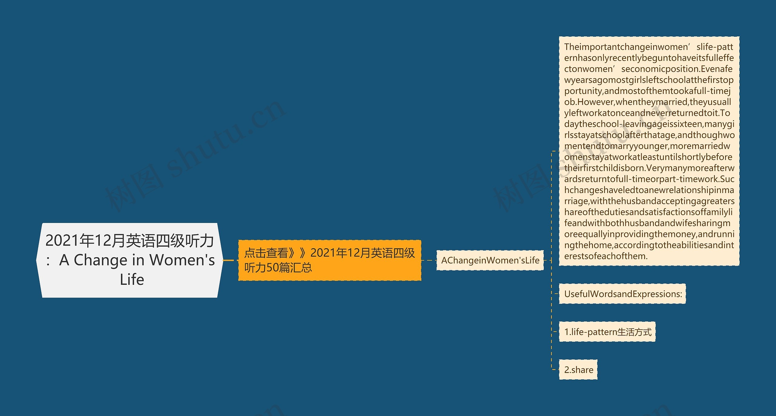 2021年12月英语四级听力：A Change in Women's Life