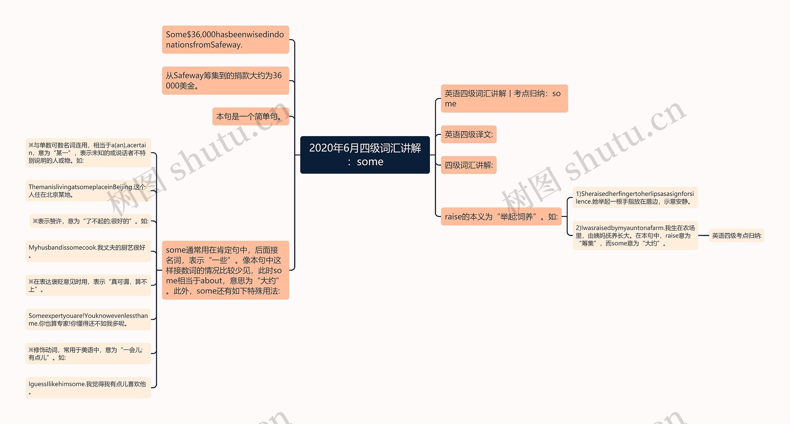 2020年6月四级词汇讲解：some思维导图