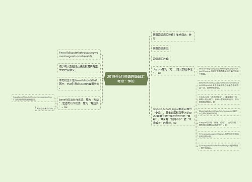 2019年6月英语四级词汇考点：争论