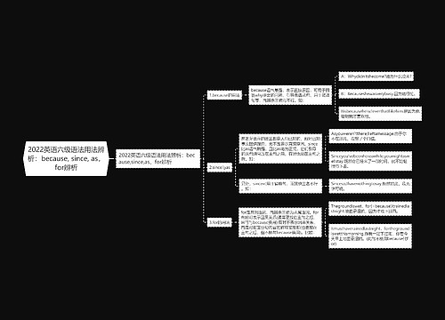 2022英语六级语法用法辨析：because, since, as，for辨析