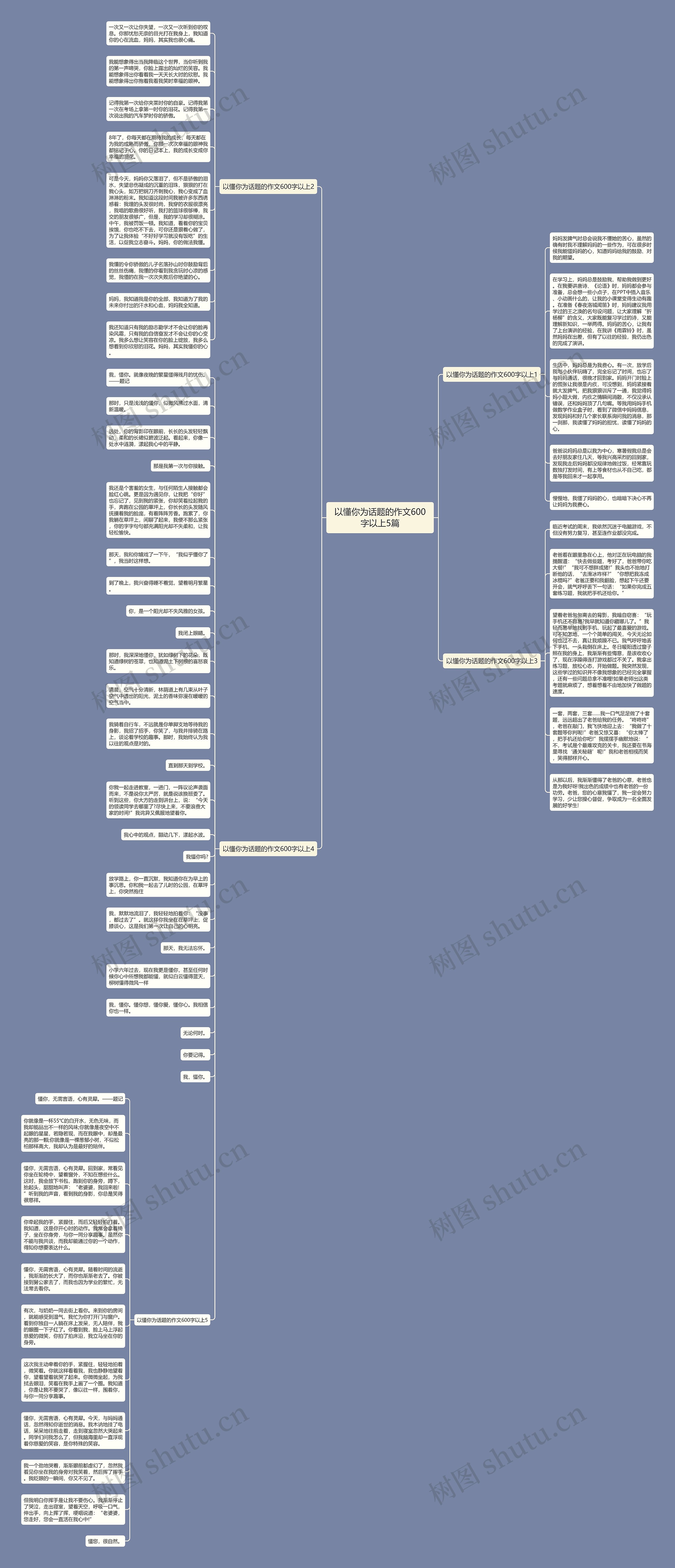 以懂你为话题的作文600字以上5篇思维导图