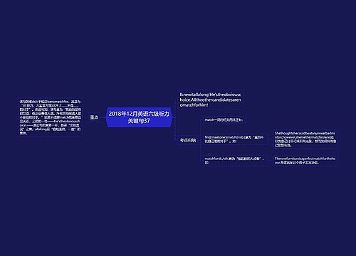 2018年12月英语六级听力关键句37